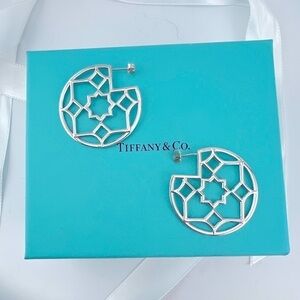 RARE Tiffany & Co. Marrakesh Zellige Hoop Earrings Paloma Picasso Silver 💙